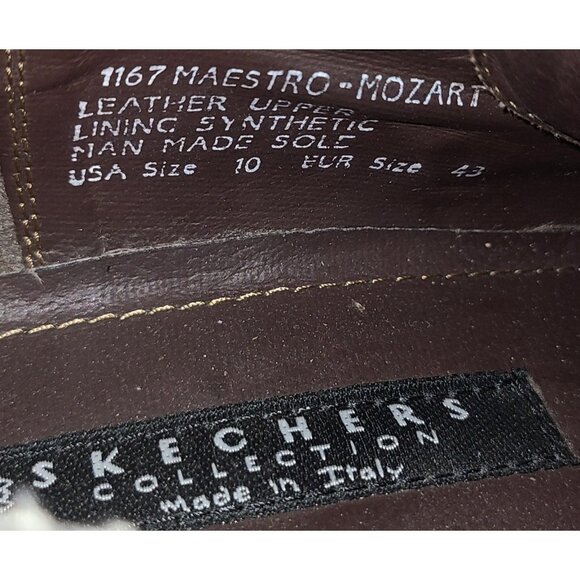 Men's SKECHERS MAESTRO Shoes Sz.10 Lace-Up Italian Brown Square Bicycle Toe - Picture 10 of 11
